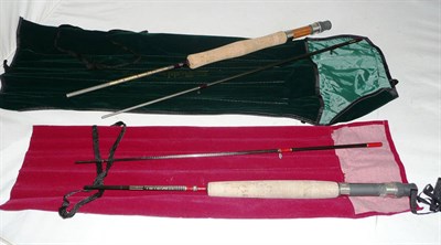 Lot 1155 - Two Shakespeare Carbon Travel Rods:- Aerial Travel Fly, 2.70m, Sec 6, AFTM 6-7, 6pce, in bag...