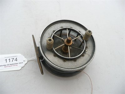 Lot 1174 - An Allcock 3 5/8 Inch Alloy 'Aerial Popular' Reel, Reg.Design No.689467, with twin tapered...