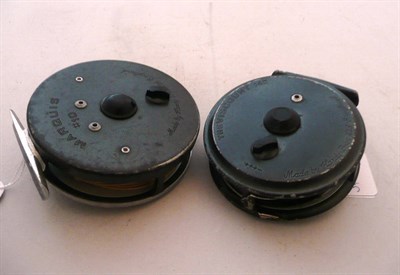 Lot 1189 - Two Hardy Post War Alloy Reels - 'Marquis No.10', in leather zip case and 'Viscount 140'