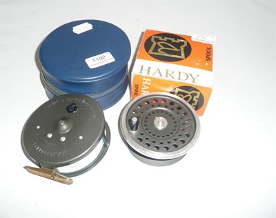 Lot 1192 - A Hardy 'Marquis Salmon No.2' Reel, in leather zip case, with spare spool