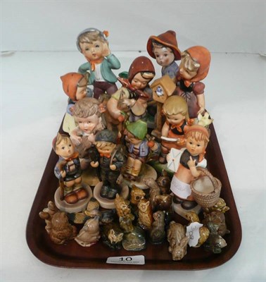 Lot 10 - Eleven Hummel and other figures and a small quantity of Wade whimsies