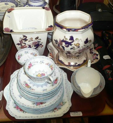 Lot 34 - A Shelley twenty-one piece teaset and three pieces of Masons pottery