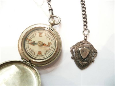 Lot 70 - A cased compass and silver watch chain