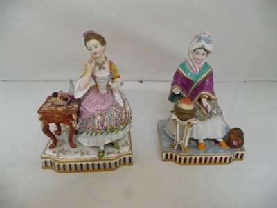 Lot 102 - A pair of small Continental figures
