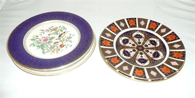Lot 157 - Two Royal Crown Derby plates and four other plates