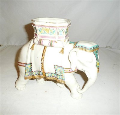 Lot 232 - A Royal Worcester Hadley porcelain elephant vase (af)