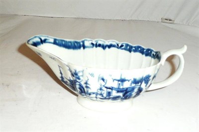 Lot 245 - An 18th Century Worcester blue and white cream boat