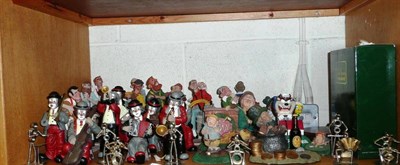 Lot 253 - Eleven 'Barrel Men' figures, eight 'Gilde' clowns, eight bolt and screw figures, three...