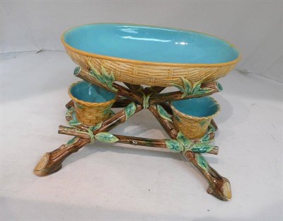 Lot 263 - Victorian majolica strawberry stand (damages)