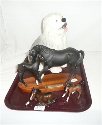 Lot 265 - A Beswick Old English Sheepdog and Beswick horses