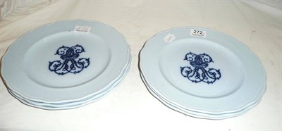 Lot 272 - Set of six Cauldron pottery dinner plates from the French market