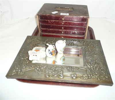 Lot 274 - Medals, Mah-jong set, pewter mirror and sundry