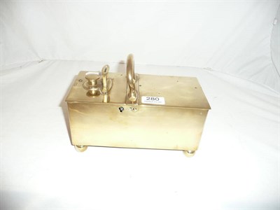 Lot 280 - Brass tobacco box