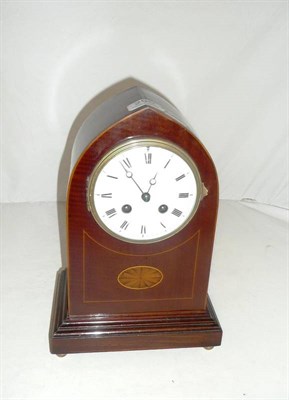 Lot 290 - Mahogany lancet clock with Japy movement (pendulum and key)