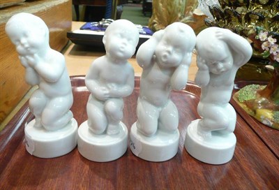 Lot 307 - Four Copenhagen white figures