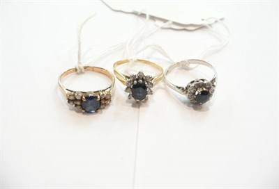 Lot 330 - Three sapphire and diamond rings (3)