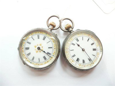 Lot 351 - Two silver fob watches