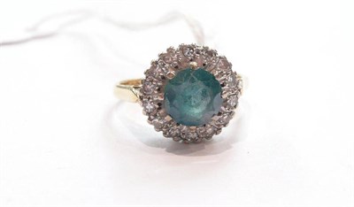 Lot 364 - Diamond and blue stone ring