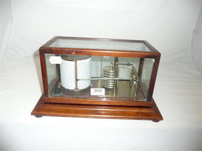 Lot 369 - A mahogany cased barograph by F Robson, Newcastle upon Tyne, with eight section vacuum and...