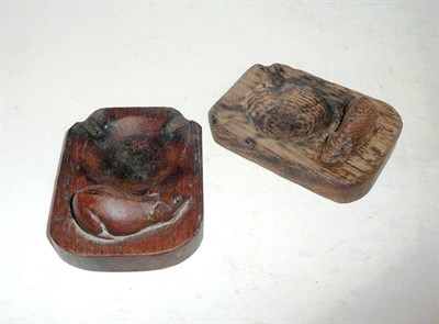 Lot 374 - Two Mouseman ashtrays