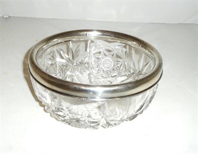 Lot 383 - Silver mounted cut glass bowl