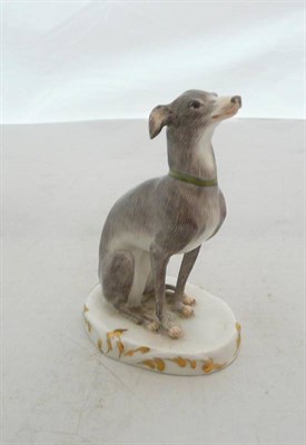 Lot 397 - Meissen seated whippet