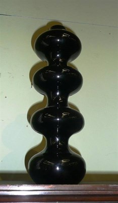 Lot 421 - A vintage amethyst glass quadruple gourd vase, probably Danish