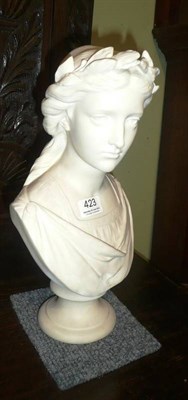 Lot 423 - Copeland Parian bust;- Poetry, with intaglio eyes