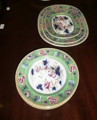 Lot 433 - A Victorian transfer printed dinner service