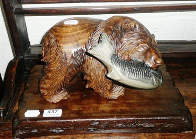 Lot 437 - Bear with salmon on stand