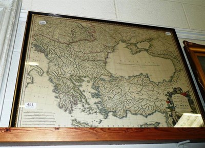 Lot 451 - Framed map of Turkey in Europe 1795