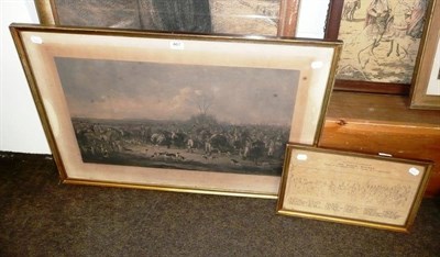 Lot 467 - Engraving "The Bedale Hunt" with chart