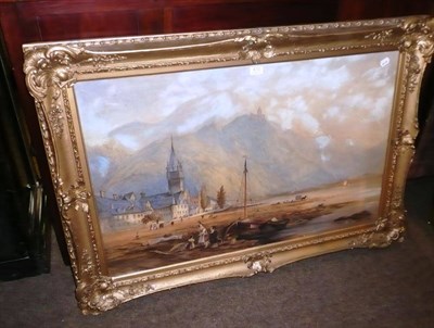 Lot 470 - A large gilt framed watercolour Coastal Scene