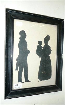 Lot 471 - Silhouette of Robert and Elizabeth Ischerwood and child