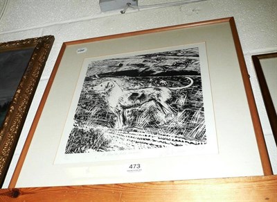 Lot 473 - A signed limited edition print of a Wensleydale Harrier by Piers Browne