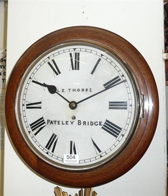 Lot 504 - A single fusee wall clock, L E Thorpe, Pateley Bridge