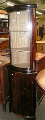 Lot 535 - Reproduction mahogany bow-fronted glazed floor standing corner cupboard