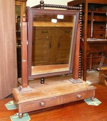 Lot 546 - Edwardian inlaid two tier plant stand and a mahogany toilet mirror