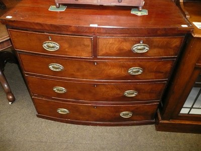 Lot 548 - 19th century mahogany bow fronted four height chest of drawers