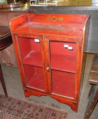 Lot 576 - Small scarlet lacquered cabinet