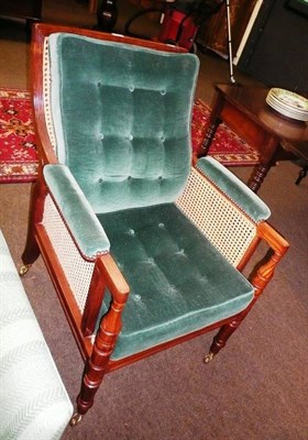 Lot 584 - Reproduction bergere library chair