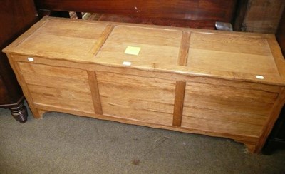 Lot 621 - Adzed oak blanket chest