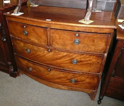 Lot 630 - 19th century mahogany bow fronted chest