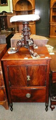 Lot 632 - Rosewood two tier table and mahogany pot cupboard