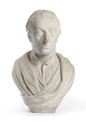 Lot 1176 - English School, 18th century: A Carved White Marble Portrait Bust of Alexander Pope, with short...