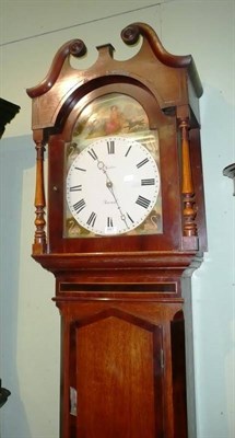 Lot 667 - 30 hour painted dial oak crossbanded longcase clock, face signed Yeates of Penrith