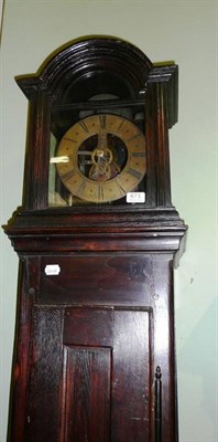 Lot 671 - Lantern Clock in oak case, signed Geo Mills, Ripon