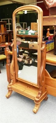 Lot 718 - Pine cheval mirror