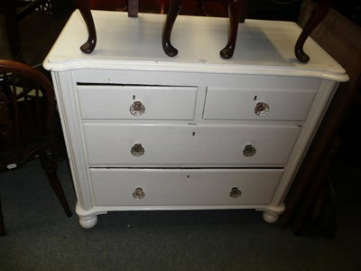 Lot 733 - Victorian white painted pine chest of drawers