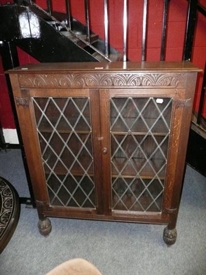 Lot 738 - Oak display cabinet